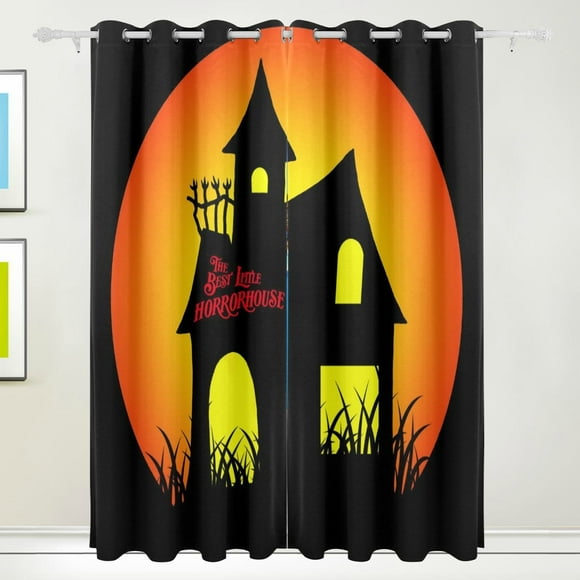 EREHome The Best Little Horror House Window Curtain Blackout Curtains Darkening Thermal Blind Curtain for Bedroom Living Room,2 Panel (52Wx84L Inches)