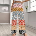 thumbnail image 2 of Water Color Bohemian Pattern Multi Colour Women's Pajamas Pajama Pants Women's Sleepwear Lounge Sleep Bottoms Stretch with Pockets, 2 of 7