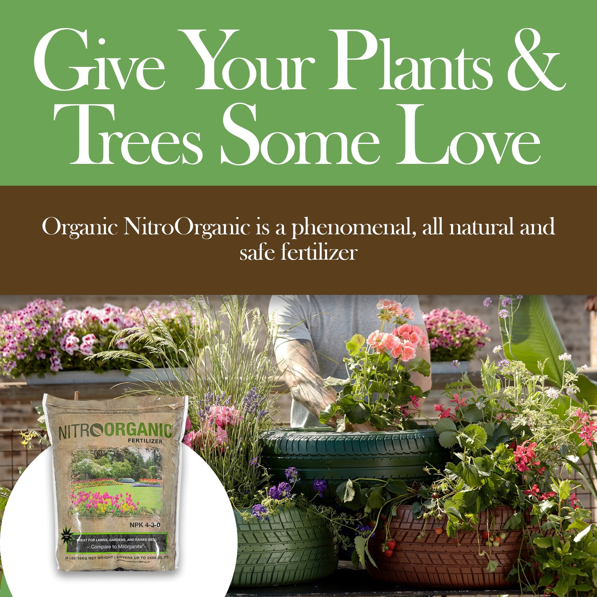 NitroOrganic Natural Plant Food Fertilizer for Lawns, Gardening and Raised Beds, 5lbs