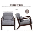 thumbnail image 6 of Ciphrias Accent Armchair, Cotton Linen Chair with Rubberwood Frame and Lumbar Pillow, Antique Dark Grey for Living Room Bedroom Office, 6 of 8