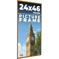 24x46 Honey Brown Real Wood Picture Frame Width 0.75 inches | Interior Frame Depth 0.5 inches |