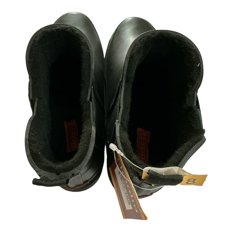 Chooka Women s Waterproof Faux Fur Lined Rubber Rain Boot Black 6