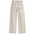 thumbnail image 5 of BODOAO Women's High Waisted Wide Leg Jeans Baggy Straight Leg Denim Pants with Pockets Button Fly Vintage 90s Skater Trousers Casual Relaxed Fit Jeans for Women Khaki M, 5 of 5