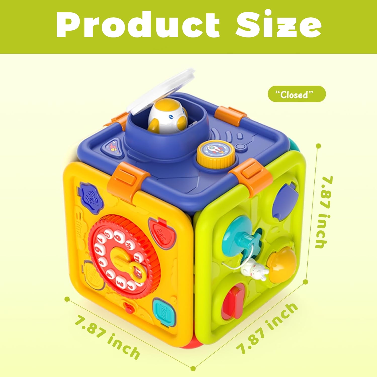 Liegorji 6 in 1 Busy Board, Montessori Toys for  Toddler, Educational Early Development Activity Cube Toys for  Boys&Girls, Ideal Gifts for 1-8 Ages