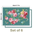thumbnail image 3 of Linen Placemats Set Of 6 11.8x17.7 Inch,Pioneer Colorful Flowers Fabric Table Mats,Resistant Washable Wipeable Table Mat for Party Kitchen Dining Home Decor, 3 of 5