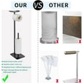 thumbnail image 4 of Toilet Paper Holder Stand for Bathroom Floor Standing Toilet Roll Dispenser Storages 4 Reserve Rolls, with Top Storage Shelf for Cell Phones, Wipe, Wallet and More(Black), 4 of 14