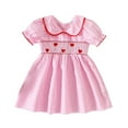thumbnail image 2 of Fozruso Girls Lace Dress Toddler Girls Short Sleeve Valentine's Day Plaid Dresses Party Dance Dress Sizes 6-12 Months, 2 of 6