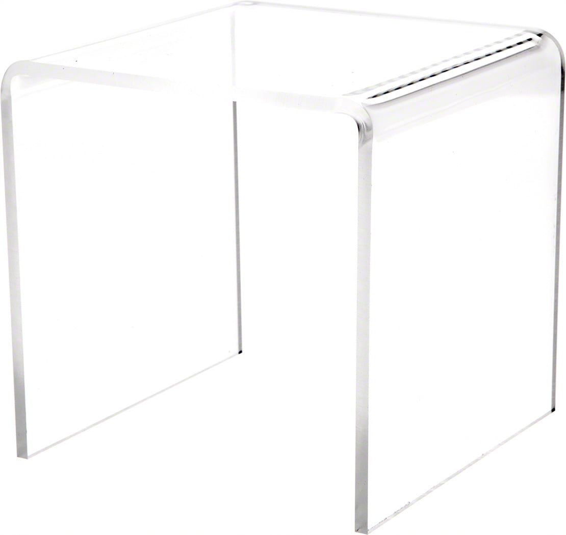 Plymor Clear Acrylic Vertical Square Display Riser 7.5 H x 5 W x 5 D 2 Pack 3/16 Thick 