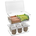 thumbnail image 6 of Sorbus Organizer Bins with Attached lids | Kitchen Pantry Organization Storage Bins, Small Clear Storage Box for Fridge | Food Storage Containers for Organizing, Cabinet Organizers (2-Pack, Medium), 6 of 8