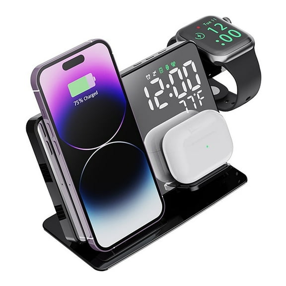 VIPQV 6 IN 1 Wireless Charging Station, 15W Charger for iPhone 17 16 15 14 13 12 11, iWatch Series & AirPods 4/3/2/Pro