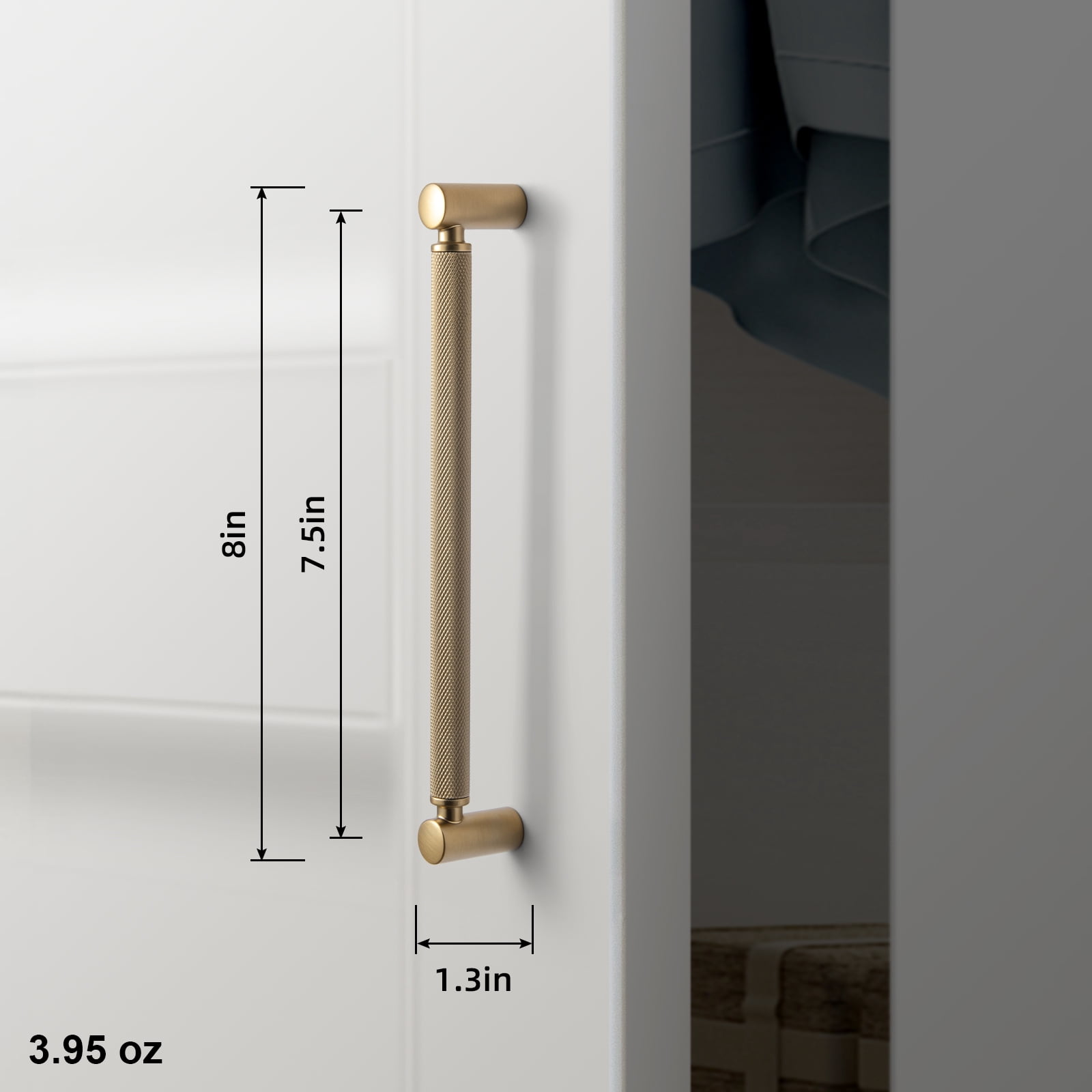 Goo-Ki 12 Pack 7.6''(192mm) Hole Center Champagne Bronze Cabinet Pulls, Zinc Alloy Knurled Grip Cabinet Handles for Drawer,Dresser,Cupboard Wardrobe Cabinet