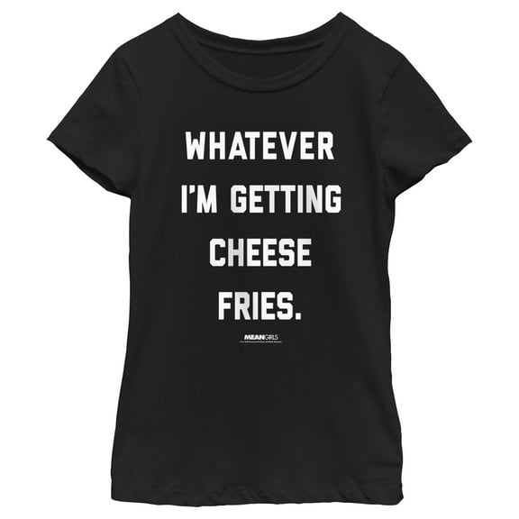 Girl's Mean Girls Whatever I’m Getting Cheese Fries Quote Graphic Tee Black Medium