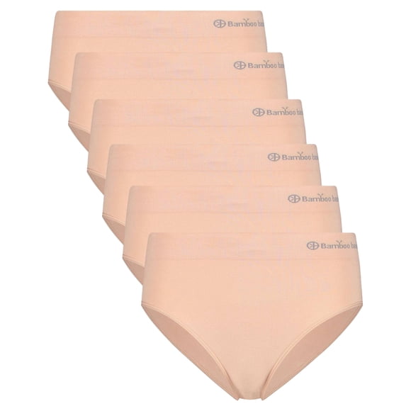 Bamboo basics Calzoncillos de mujer, paquete de 6 - BELLE seamless full briefs, jersey, logotipo Nude S (Small)