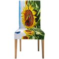 thumbnail image 1 of Funda protectora ABPHQTO para silla Girasol y mariposas elástica Juego de 1, 1 of 4
