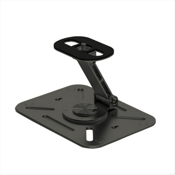 Soporte para Proyector de Escritorio, Montaje en Pared y Techo con Rosca de 1/4 de Pulgada, Ajustable, Plegable, Rotación de 360 Grados, Color Negro.