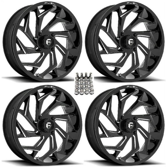 Fuel Reaction 18" ATV Wheels Black Sportsman RZR Ranger