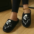 thumbnail image 6 of XIMIN Women Halloween Slippers Fun Cute Holiday House Shoes Fluffy Warm Slipper Cute Spooky Pumpkin Goth Ghost Slippers Plush Fuzzy Fluffy Fall Winter Shoes, 6 of 8