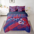 thumbnail image 2 of Manfei Football Game Lovers 7-Piece Bedding Comforter Set,Rugby Gaming King Bedding Sets,Red Deepblue Graffiti Bed Sheets For Kids,Super Cozy Room Decor Reversible, 2 of 8