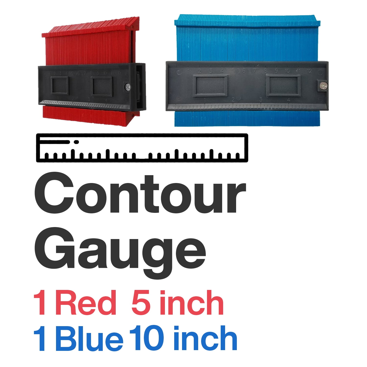 Details about   Contour Gauge With Lock 10 Inch Copy Shape Tool Measuring Corners Wide Contoured 