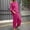 Hot Pink, variant on Muscularfit Plus Size Sets Matching Sets Linen Set Women Palazzo Set Taper 3/4 Sleeve Pink Full Length Crew Neck Women Outfits Sets,XXXXL