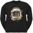thumbnail image 1 of Astronaut Pug Black Adult Crew Neck Sweatshirt, 1 of 1