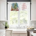 thumbnail image 3 of Christmas Kitchen Curtains and Valances Set, Rod Pocket Curtains Tier Farmhouse Window Curtains 36 Inch Length, Watercolor Xmas Tree Cake Wine Green Ombre 3 Piece Kitchen Curtains Set, 3 of 6
