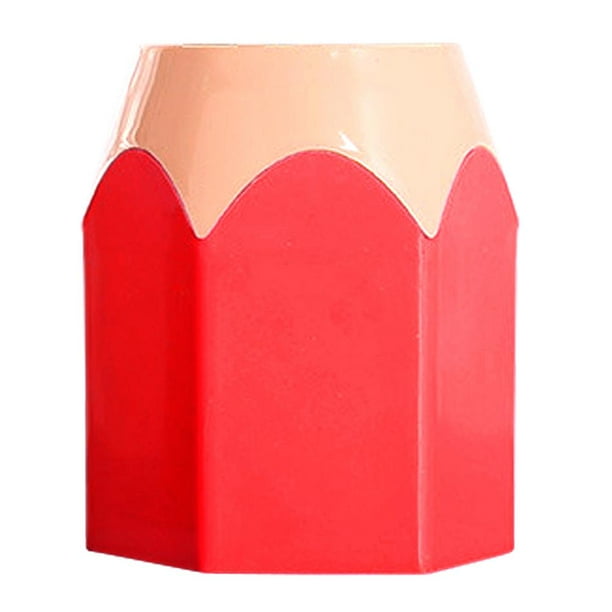 Jarrón Para Bolígrafos, Soporte Para Brochas De Maquillaje, Papelería, Contenedor De Escritorio, Suministros De Oficina (Rojo)