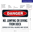 thumbnail image 3 of No Jumping Or Diving From Dock Serious Or Fatal Injuries May Occur Sign,, 3 of 8