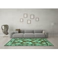 thumbnail image 3 of Ahgly Company Machine Washable Indoor Rectangle Persian Turquoise Blue Traditional Area Rugs, 2' x 4', 3 of 4