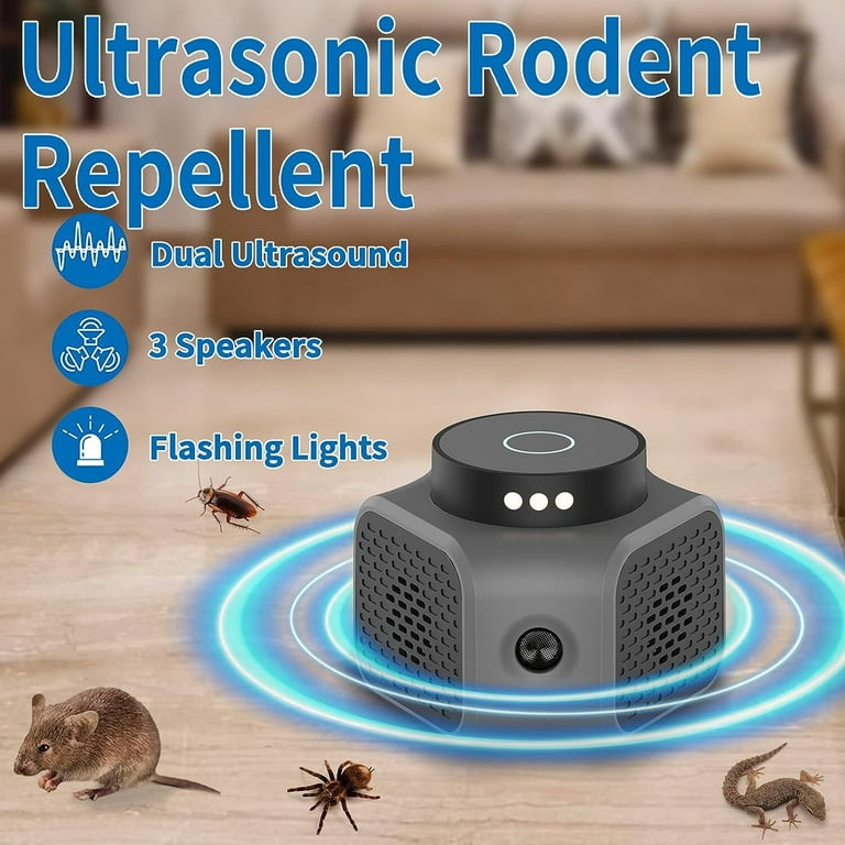 4 Pack Mouse Repellent Ultrasonic Rodent Repellent Indoor Mice Repellent  Plug in Squirrel Pest Repeller Electronic Mouse Deterrent 9 Strobe Lights  for