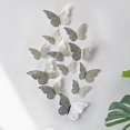 thumbnail image 1 of Pegatinas de pared de mariposas 3D, 12 piezas, 12 estilos, 3 tamaños, pegatinas de pared metálicas extraíbles, calcomanías murales para habitación, decoración para dormitorio infantil, guardería, aula, 1 of 1