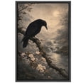 thumbnail image 6 of Framed Canvas Print Gothic Crow Wall Art Dark Academia Decorative for Living Room Bedroom - 16"x24" BLACK, 6 of 8