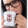 thumbnail image 2 of 3drose, Pink Peace Sign Symbols Spirituality, 15oz Two-tone Black Mug, 2 of 6
