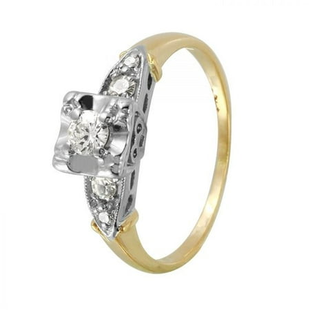 Ladies 0.25 Carat Diamond 14K Two tone Gold Ring
