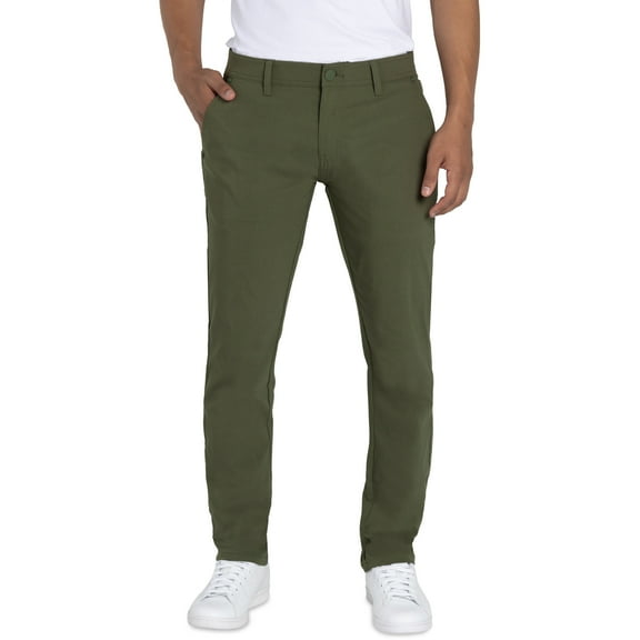 X RAY JEANS Mens Trouser Slit Patch Pocket Nylon Pants, Olive, 32