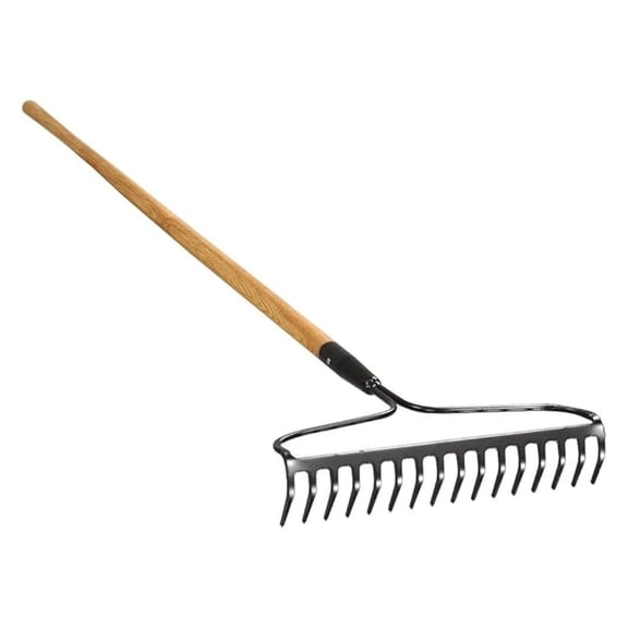 Bow Rake with Handle - 16.5 Inches/16 Tines