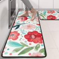 thumbnail image 2 of Kitchen Rugs Sets Of 2,Pioneer Flower Floral Print Pattern Anti Fatigue Kitchen Mat Rugs Non Slip Washable,Decorative Kitchen Floor Mats for Kitchen,Sink,Laundry,17"x47"+17"x47", 2 of 5