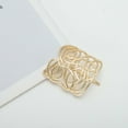 thumbnail image 5 of Unique Bargains 1 Pc Ponytail Buckle Hair Clip Rectangular Lines Hair Ponytail Cuff for Women Matte Gold Tone, 5 of 5