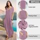 thumbnail image 4 of Vestido a juego con cuello en V, casual, holgado, manga corta, maxi con bolsillo, 4 of 4