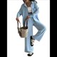 thumbnail image 1 of Conjuntos Casuales de Salón para Mujer, Camisas de Larga con Botones y Pantalones de Pierna , Conjuntos de Chándal Azul XXL, 1 of 10