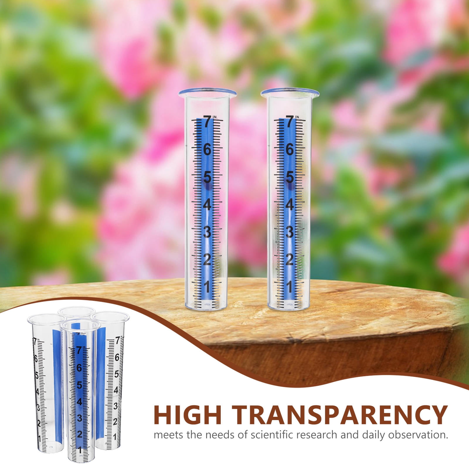 FOMIYES 4Pcs Outdoor Rain Gauge Replacement Tube Weatherproof Plastic for Garden and Yard