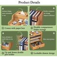 thumbnail image 4 of Organizador de escritorio de madera con cajón Almacenamiento de archivos de escritorio de gran capacidad Clasificador de documentos A4 Suministros de oficina Caja de almacenamiento para el hogar Ofici kaili Sencillez, 4 of 5