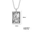 thumbnail image 4 of TEAMER Skeleton Tarot Card Necklace Stainless Steel Amulet Marigold Tarot Card Major Arcana Necklaces for Women Men, 4 of 4