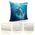 thumbnail image 4 of Fenyluxe Dolphin Pillow Covers for Couch Sofa Indoor Outdoor Square Summer Style 1PC 22x22in, 4 of 5