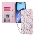 thumbnail image 2 of Becova Flip Wallet Case for Apple iPhone 18 Pro, Stylish Floral Embossed Protective Cards Slots Stand Anti-Scratch Hand Strap Protective Phone Cover for Women Girls, 2 of 6