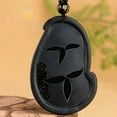 thumbnail image 3 of K-KED Natural Grade A Jade Black Jadeite Men Women Bless Lucky Guanyin Head Pendant, 3 of 8