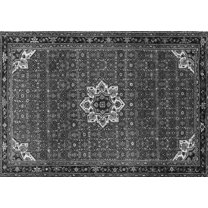 Ahgly Company Indoor Rectangle Medallion Gray Traditional Area Rugs, 5' x 7'