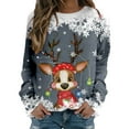 thumbnail image 1 of WEAIXIMIUNG Chandails en Molleton Courts pour Femmes, Pulls de Noël Tendance pour Femmes, Mode, Manches Longues, Col Rond, Graphique Renne Mignon, Chemises de Noël (4), 1 of 4
