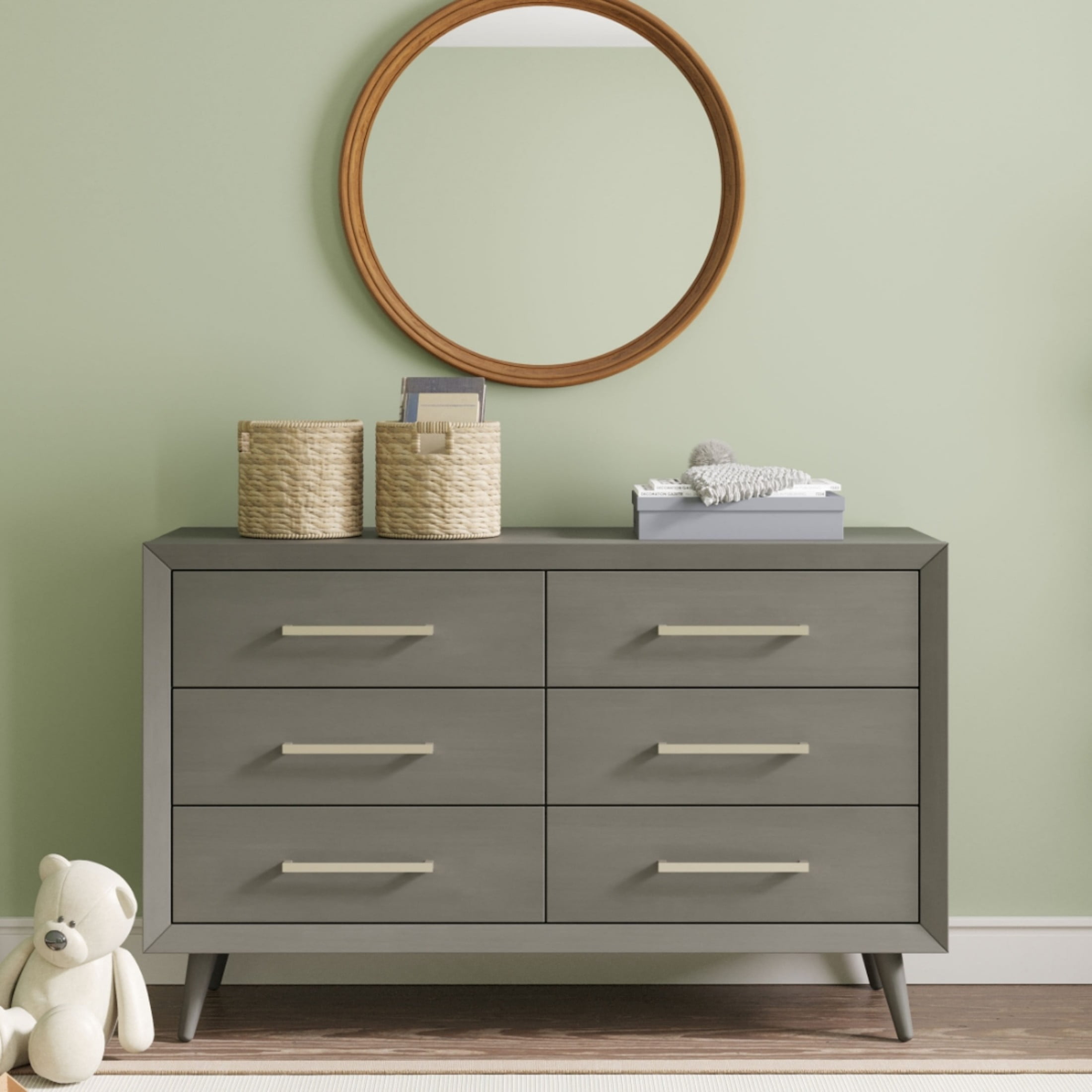 Child Craft Cranbrook Crib, Dresser & Chest Nursery Set, 4-in-1 Convertible Crib, Lunar Gray, 3-Piece
