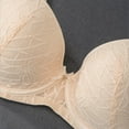 thumbnail image 5 of GEWSEY Women's Push Up Lace Bra Demi Comfort Padded Add 1 Cup Lift Up Bras Soft Lace Sexy Plunge Underwire (Beige, XL), 5 of 8